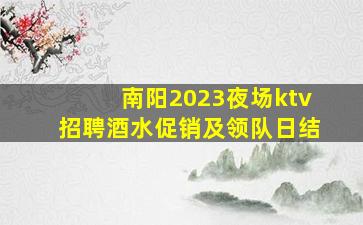 南阳2023夜场ktv招聘酒水促销及领队日结